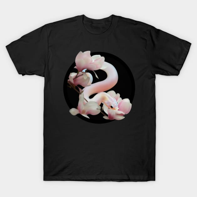 Hognose Snake and Magnolia Blossoms T-Shirt by C. M. Manfredi’s Emporium of Wonders 